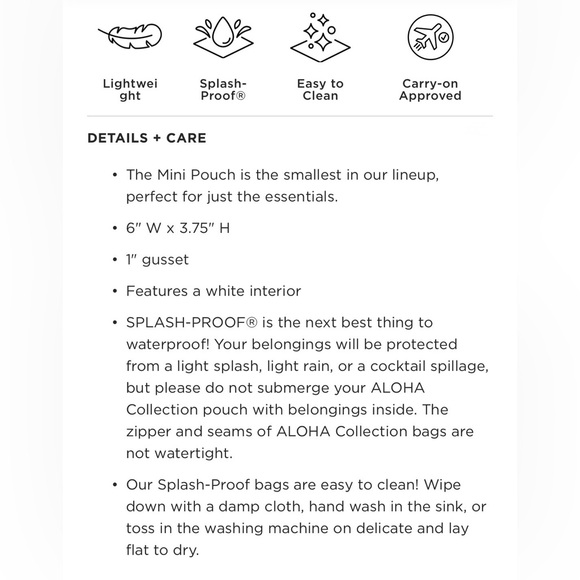 NWOT Aloha Collection Mini Pouch - Picture 7 of 7